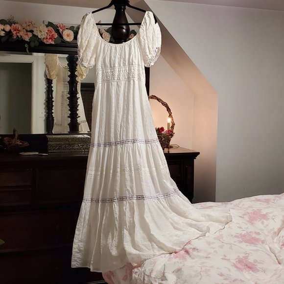 Rare LoveShackFancy Jessie Dress White Size: 8 - Picture 6 of 14